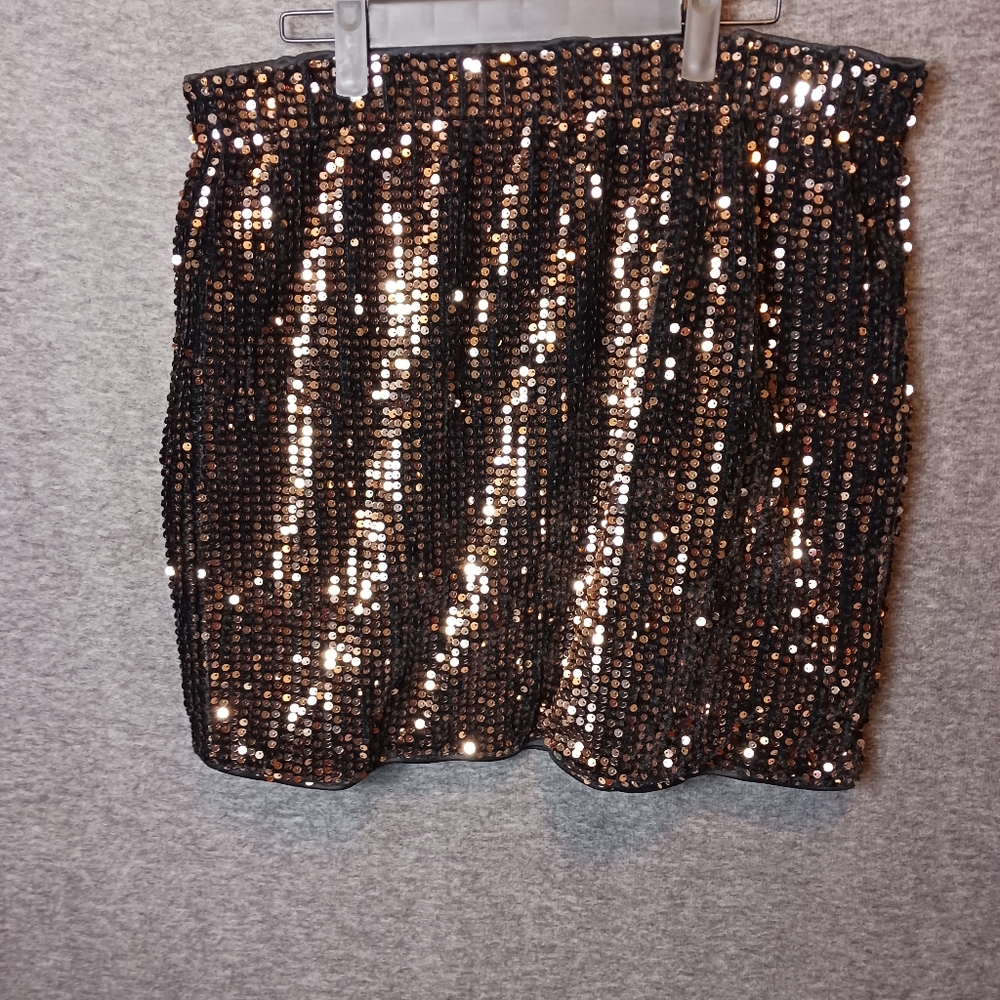 Shein Curve (2XL)Gold Sequin Womens Mini Skirt SPECIAL OCCASION